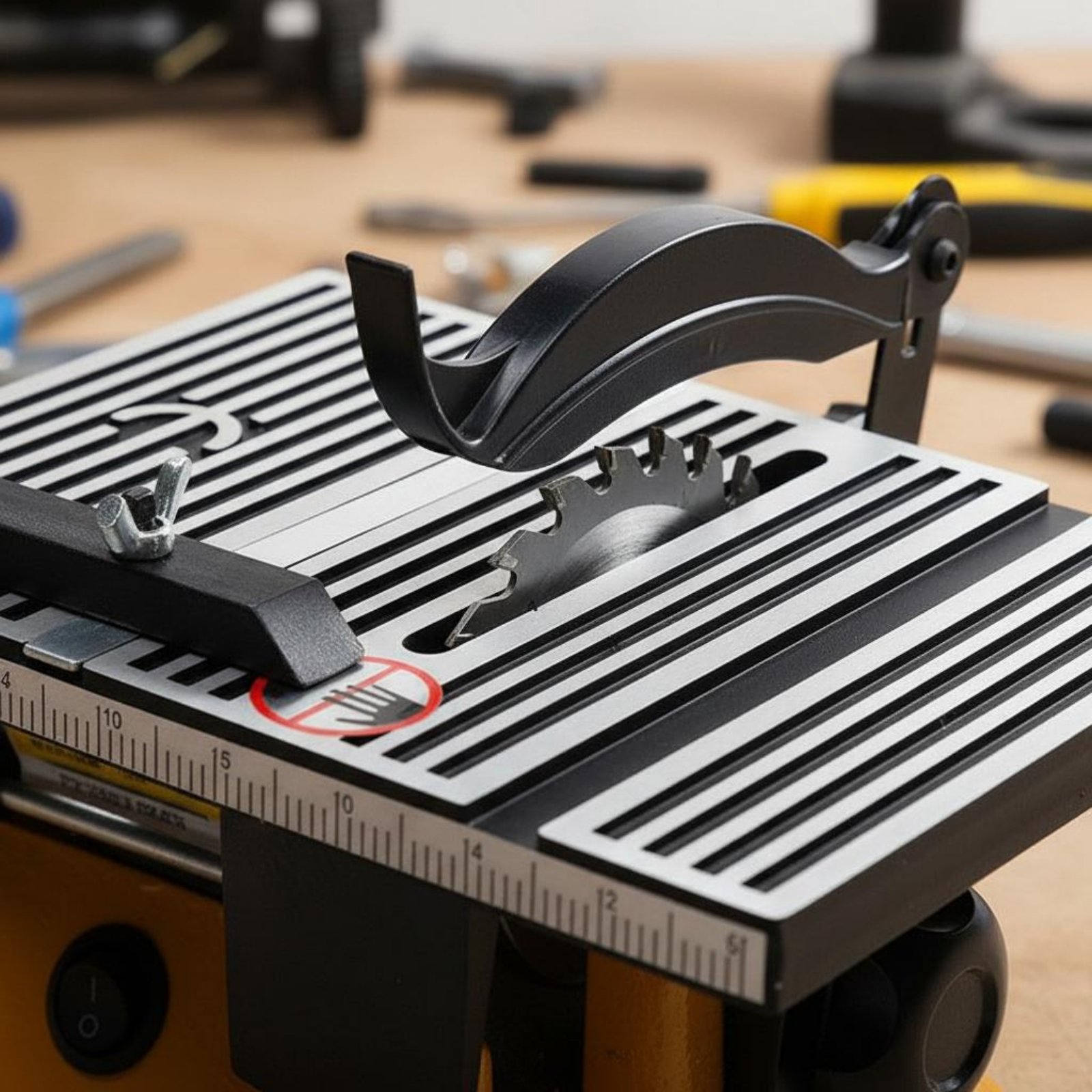 Power Tools In Workshop - Mini Masa Testeresi Taşınabilir Minyatür Tezgah